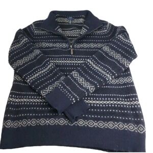 Lincs Men's Long Sleeve Quarter-Zip 100% Lambswool Sweater Size-XL* READ*